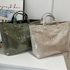 PVC Tote Bag- Dark Brown